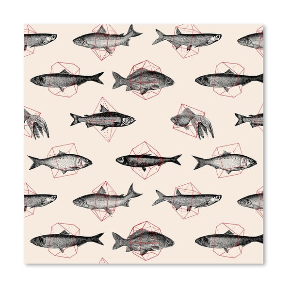 Plakát Fishes In Geometrics od Florenta Bodart, 30x30 cm