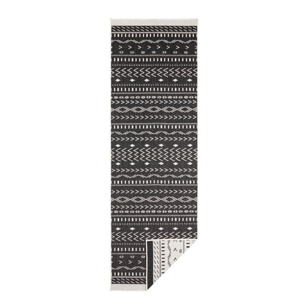 Černo-krémový venkovní koberec NORTHRUGS Kuba, 80 x 250 cm-image-2