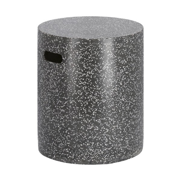 Černý betonový odkládací stolek Kave Home Jenell, ⌀ 35 cm