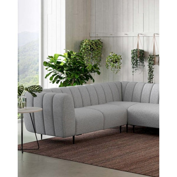 Světle šedá rohová pohovka (levý roh/do L) Shel – Ghado-image-4