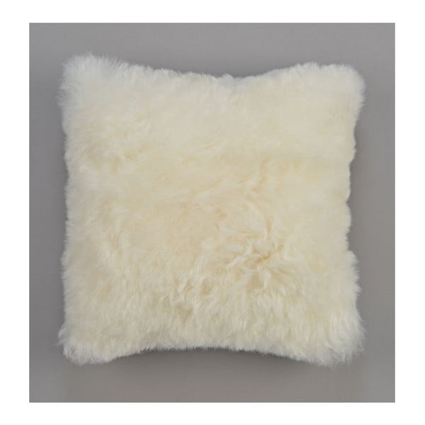 Oboustranný kožešinový polštář s krátkým chlupem White, 50x50 cm