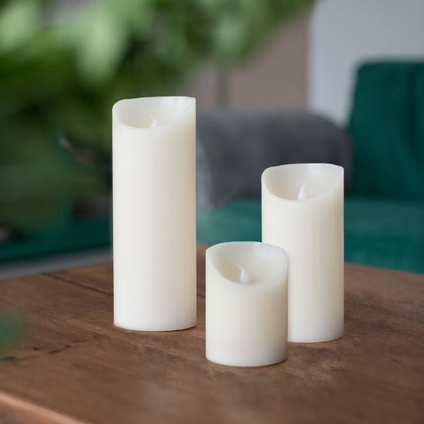 Sada 3 LED svíček DecoKing Wax, výška 10; 15 a 20 cm-image-1
