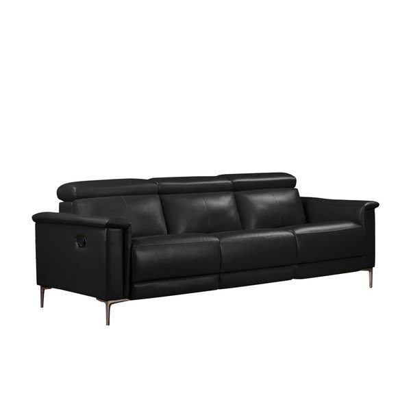 Černá pohovka z imitace kůže 222 cm Lund – Støraa-image-2