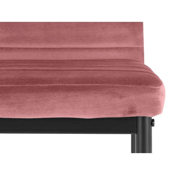 Tmavě růžové sametové jídelní židle v sadě 2 ks Mandy – Støraa-image-4