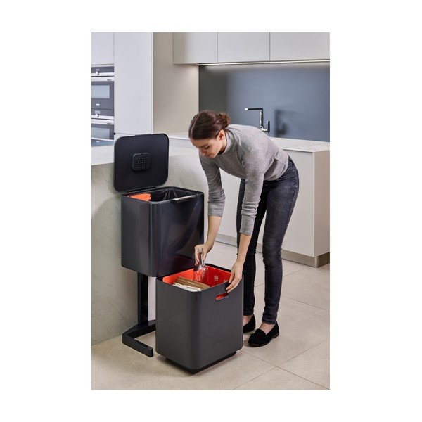 Grafitově šedý koš na tříděný odpad Joseph Joseph Totem Max, 60 l-image-3