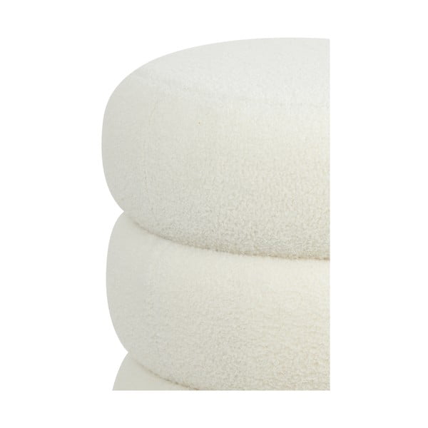 Bílý taburet z textilie bouclé Kimi – Light & Living-image-1
