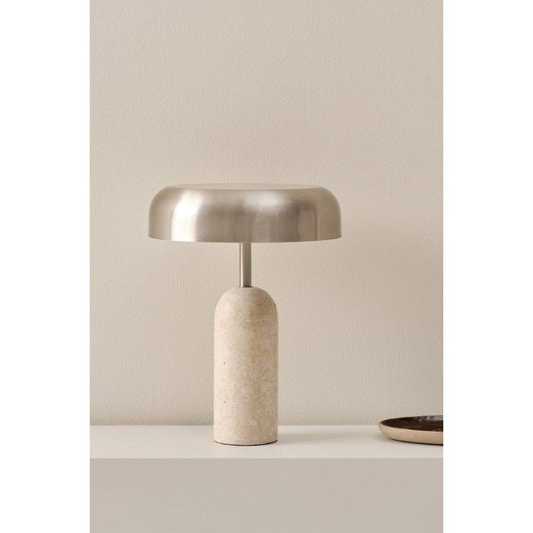 Stolní lampa 
z travertinu
 ve stříbrné barvě (výška 46 cm) Ina – Jotex-image-2