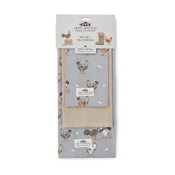 Bavlněné utěrky v sadě 3 ks 45x65 cm Hen House – Cooksmart ®