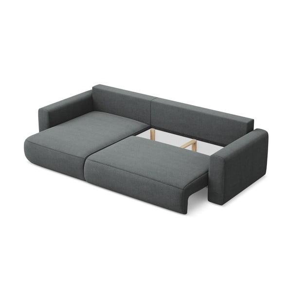 Tmavě šedá rozkládací/s úložným prostorem rohová pohovka (levý roh/s lenoškou) Kapua – Makamii-image-3