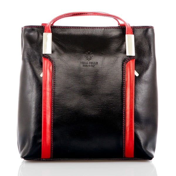 Černo-červená kožená kabelka / batoh Glorious Black Zara