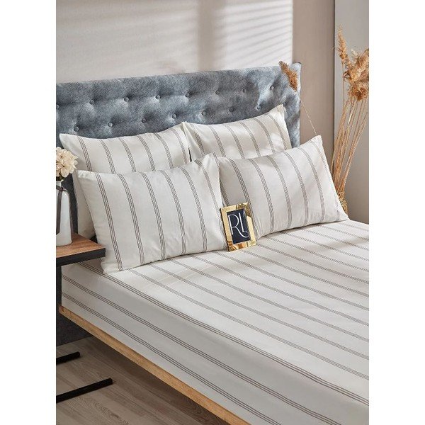 Krémové bavlněné prodloužené povlečení na dvoulůžko 200x220 cm – Mila Home-image-1