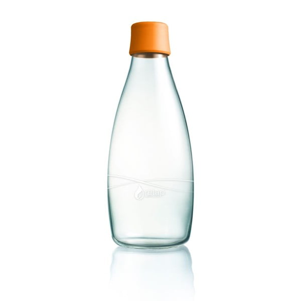 Oranžová skleněná lahev ReTap, 800 ml