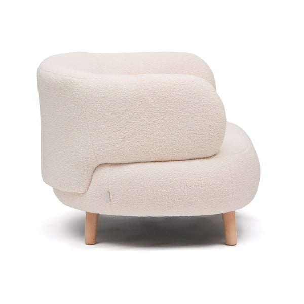 Béžové křeslo z textilie bouclé Luisa – Kave Home-image-4