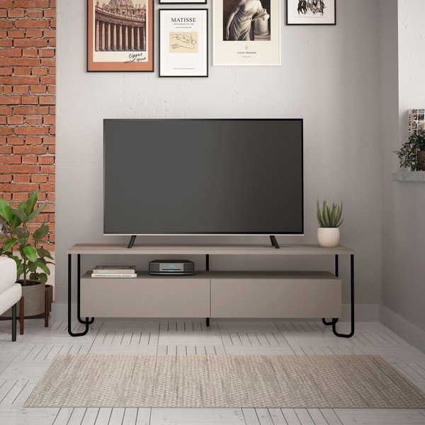 Šedo-béžový TV stolek 150x45 cm Dilly – Marckeric-image-1