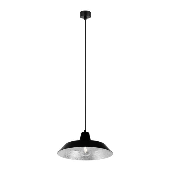 Černé stropní svítidlo s vnitřkem ve stříbrné barvě Bulb Attack Cinco, ⌀ 35 cm