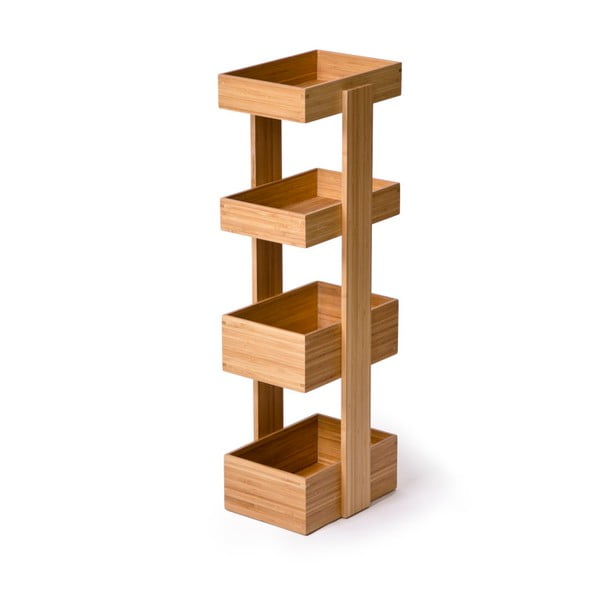 Čtyřpatrový bambusový stojan do koupelny Wireworks Caddy Bamboo-image-1