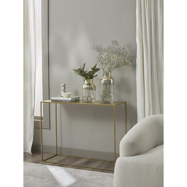 Ručně foukaná skleněná váza ve zlaté barvě Westwing Collection Uma, výška 35 cm-image-2