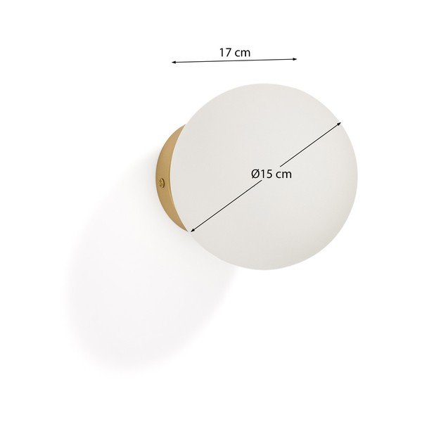 Bílé/ve zlaté barvě nástěnné svítidlo ø 15 cm Brisia – Kave Home-image-4
