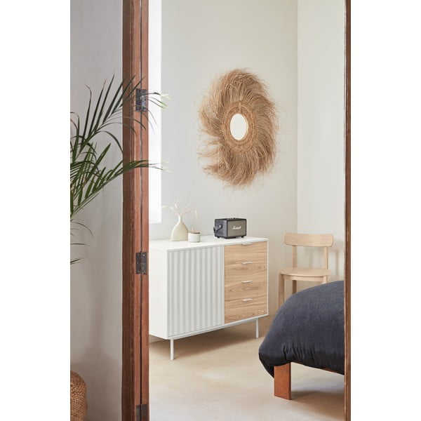 Nízká komoda v dekoru dubu v bílo-přírodní barvě 108x80 cm Sierra – Teulat-image-1