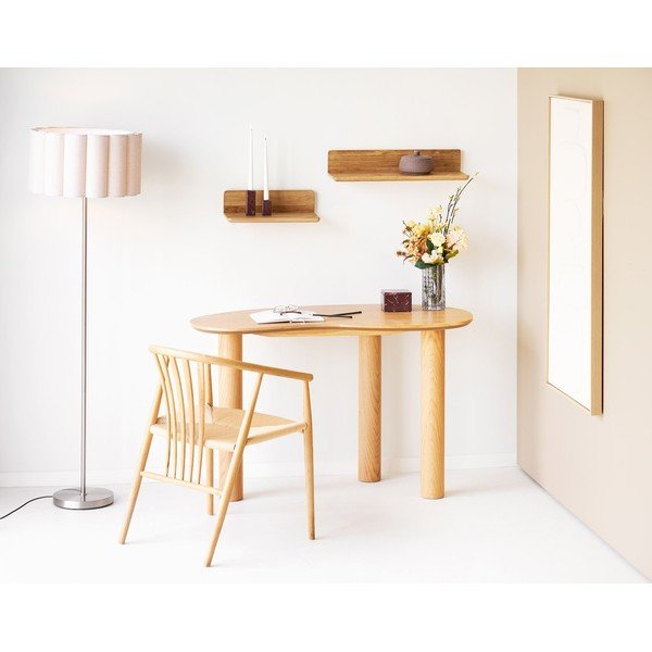 Béžová/ve stříbrné barvě lněná stojací lampa (výška 150 cm) Wattom – House Nordic-image-1