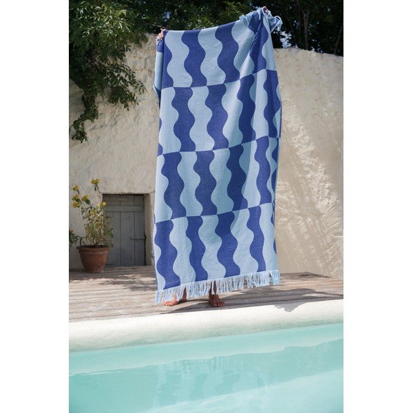 Modrá bavlněná plážová osuška 100x160 cm Nugo – noo.ma-image-1