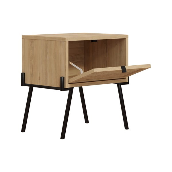 Noční stolek v dekoru dubu v přírodní barvě Ecrin – Marckeric-image-3