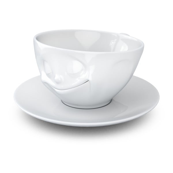 Bílý porcelánový šálek na kávu 58products Happy, objem 200 ml-image-2
