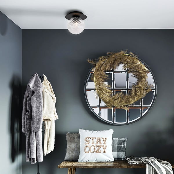 Černé stropní svítidlo SULION Musa, ø 14 cm-image-1