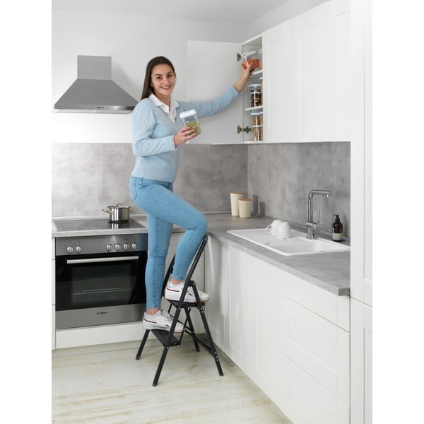 Černé schůdky Wenko Compact, výška 91,5 cm-image-1