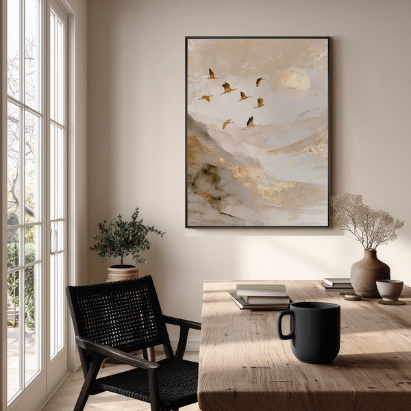 Tištěný obraz s rámem 60x80 cm Golden Peaks II – Styler-image-1