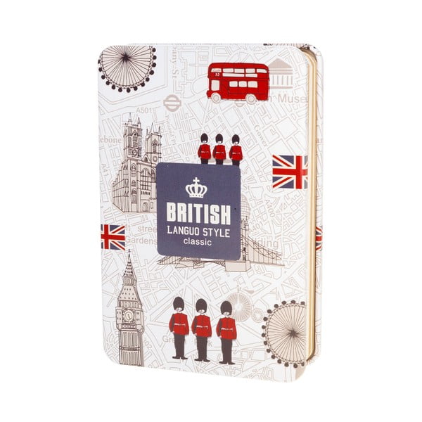 Plechový zápisník British, bílý