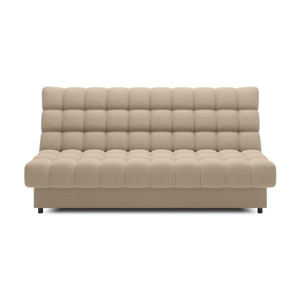 Béžová rozkládací/s úložným prostorem pohovka z textilie bouclé 197 cm Clareta – ELTAP
