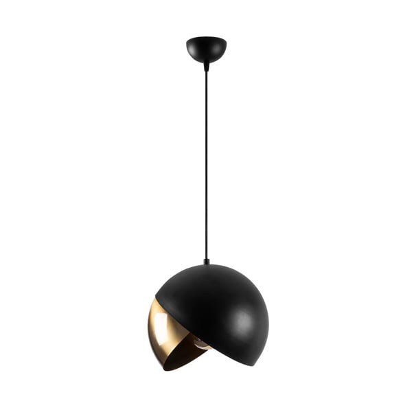 Závěsné svítidlo v černo-bronzové barvě s kovovým stínidlem ø 30 cm Pacman – Opviq lights