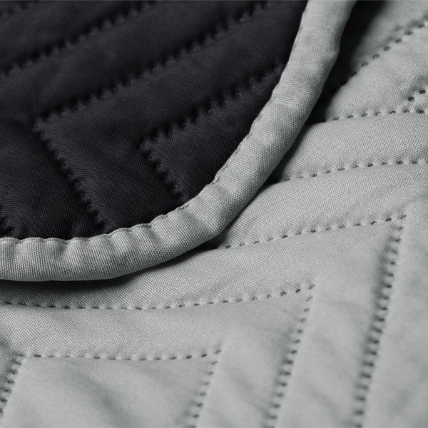 Černý/světle šedý prošívaný přehoz z mikrovlákna 240x260 cm Softa – Restilo-image-2