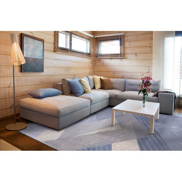 Světle modrý vlněný koberec 160x240 cm Mesh – Agnella-image-1