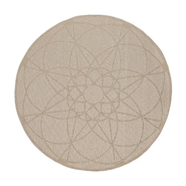 Béžový venkovní koberec Floorita Tondo, ø 194 cm