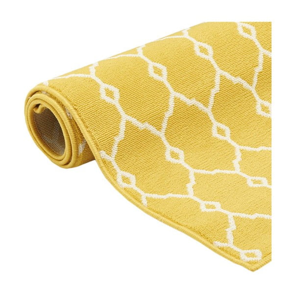 Žlutý venkovní koberec Floorita Trellis, 133 x 190 cm-image-2