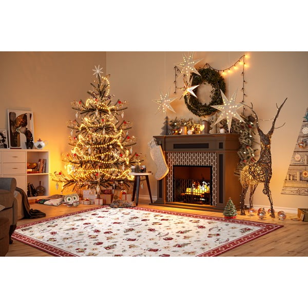 Červený koberec s vánočním motivem s příměsí bavlny 160x230 cm Toy's Delight Red Christmas – Villeroy&Boch-image-1