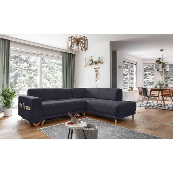 Antracitová rozkládací/s úložným prostorem rohová pohovka (pravý roh/do L) Classy Sophie – Miuform-image-3