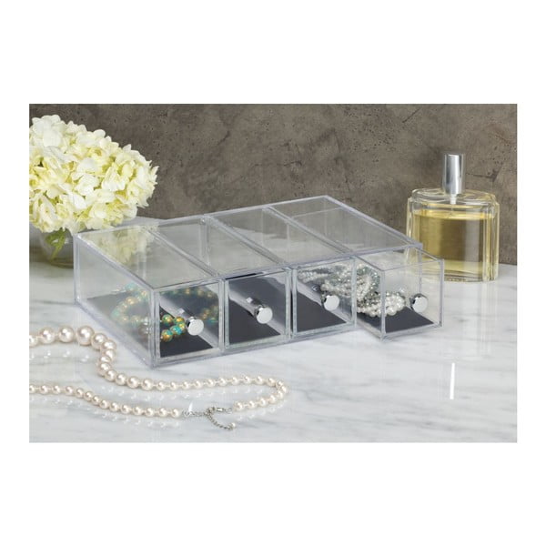 Transparentní oganizér se 4 šuplíky iDesign Clarity, výška 25,5 cm-image-1