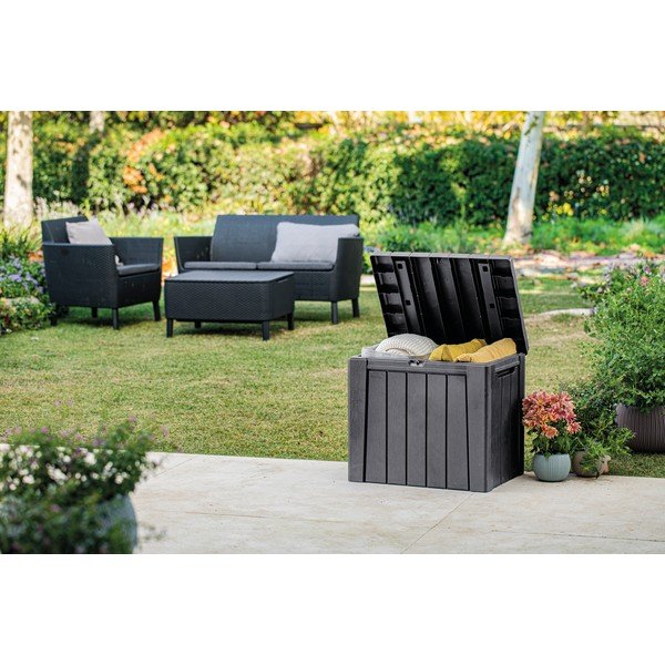 Tmavě šedý plastový zahradní úložný box Urban – Keter-image-1