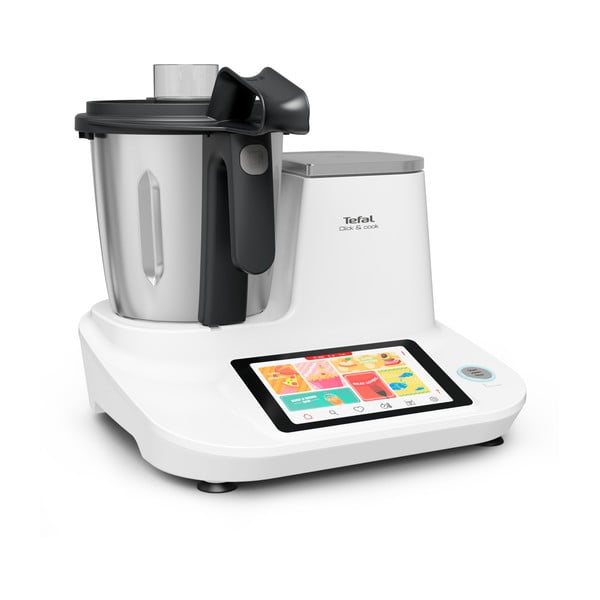 Kuchyňský robot v bílo-stříbrné barvě Click and Cook – Tefal