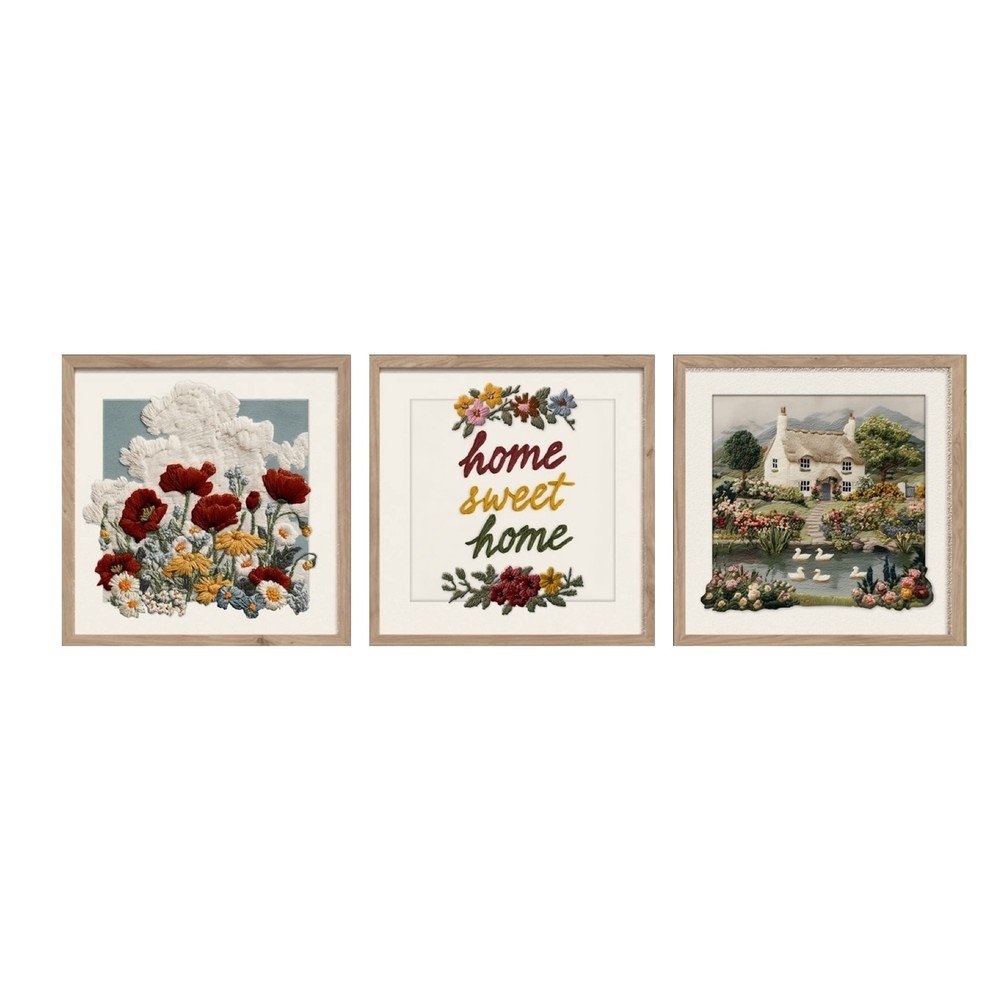 Obrazy v sadě 3 ks 30x30 cm Sweet Home – Styler