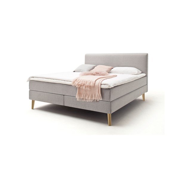 Světle šedá boxspring postel 160x200 cm Greta – Meise Möbel-image-2