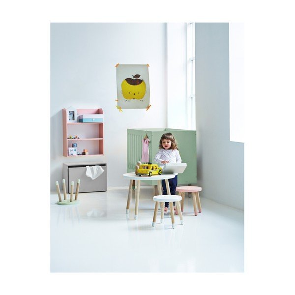 Bílá dětská stolička Flexa Dots, ø 30 cm-image-2