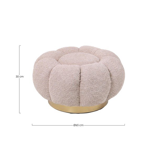 Starorůžová podnožka z textilie bouclé Florel – Bizzotto-image-3