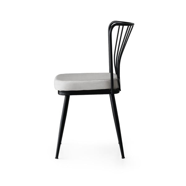 Bílo-černé kovové jídelní židle v sadě 2 ks Yildiz – Kalune Design-image-3