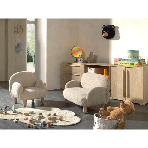 Béžové dětské křesílko z textilie bouclé Rocky – Vipack-image-2