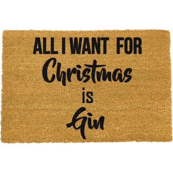 Černá rohožka z přírodního kokosového vlákna Artsy Doormats All I Want, 40 x 60 cm-image-1