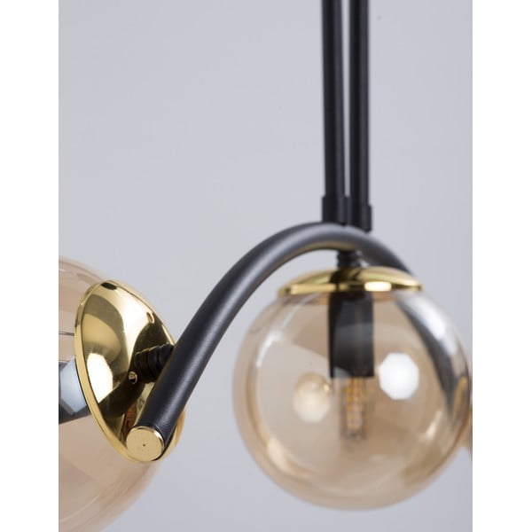 Žluto-černé stropní svítidlo se skleněným stínidlem ø 15 cm Yay – Squid Lighting-image-2